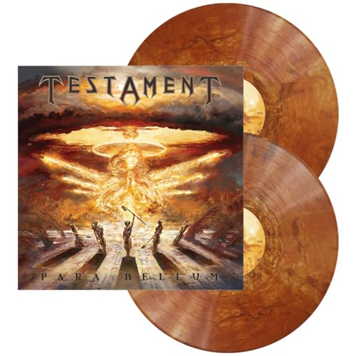 Testament’s “Para Bellum” vinyl record with brown marbled discs and cover art.