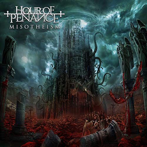 Dark fantasy album cover featuring a gothic cathedral and figures below.