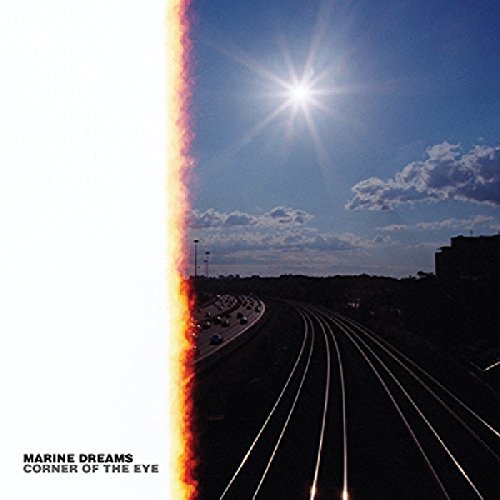 Album cover: split sky and road with train tracks, text at bottom.