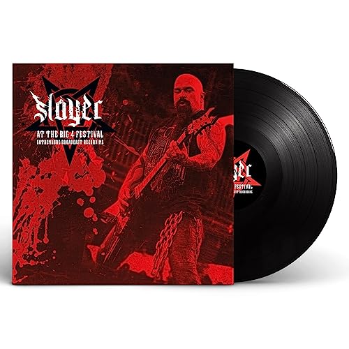 Slayer vinyl record featuring a portrait of a bearded guitarist.