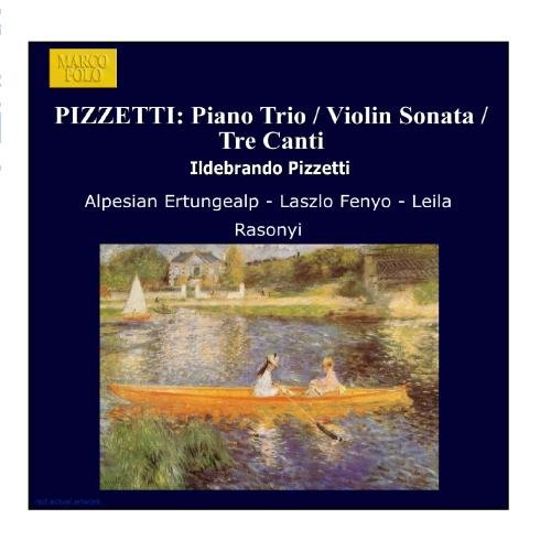 CD cover for Pizzetti’s compositions featuring a painting of a rowboat.