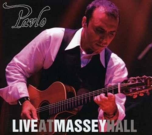 Pavlo playing an acoustic guitar on the "Mediterranean Nights" CD cover.
