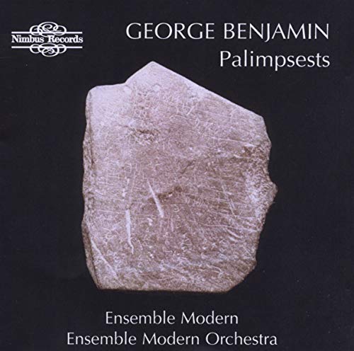 CD cover for George Benjamin’s “Palimpsests” featuring a stone image.
