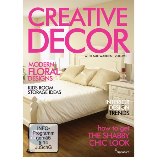 DVD cover for "Creative Decor With Sue Warden Vol.1," featuring a bedroom.