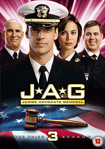 JAG Season 3 DVD cover featuring four uniformed officers and a gavel.