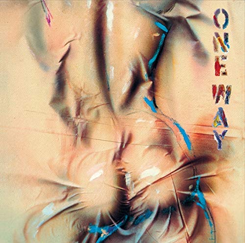 Album cover showing a draped, skin-toned fabric with blue paint accents and vertical text.