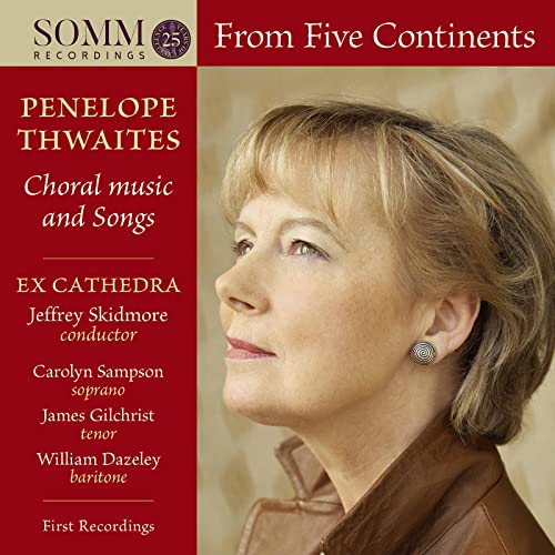 CD cover featuring portrait of Penelope Thwaites, composer of choral music.