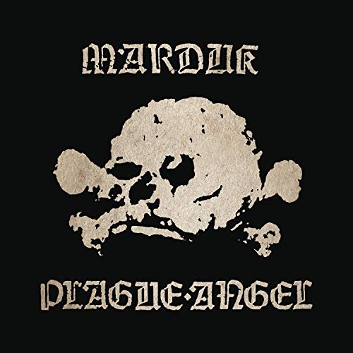 Black album cover with a distressed, beige skull and band name "Marduk".