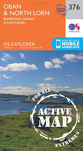 OS Explorer Map Active (376) Oban and North Lorn (OS Explorer Active Map)