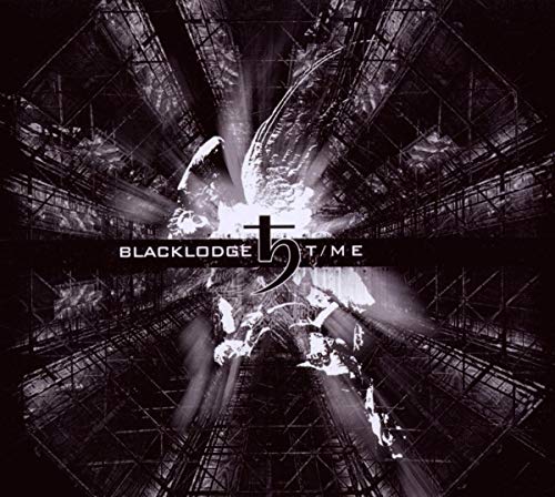 CD cover for Blacklodge's "T/Me" with abstract, dark, geometric design.
