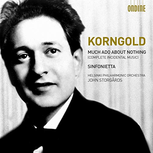 CD cover featuring composer Erich Korngold’s portrait and orchestral details.