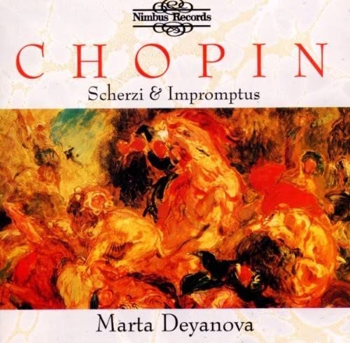 CD cover for Chopin’s Scherzi & Impromptus with abstract painting.