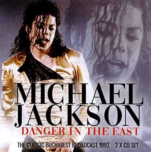 Michael Jackson album cover, "Danger In The East," featuring concert imagery.