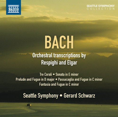 CD cover for Bach orchestral transcriptions by Elgar and Respighi, Seattle Symphony.