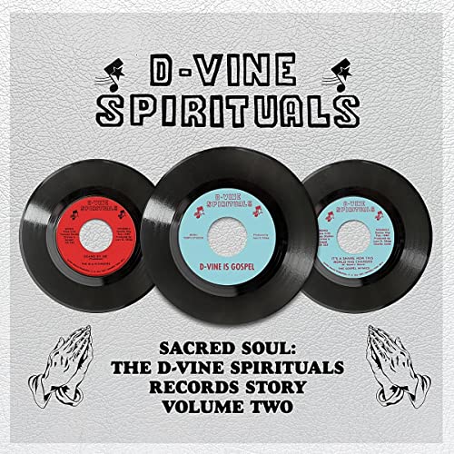 CD cover with three vinyl records, praying hands, and text.