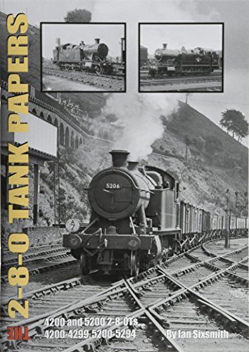 Vintage photographs of 2-8-0 steam tank locomotives on railway tracks.