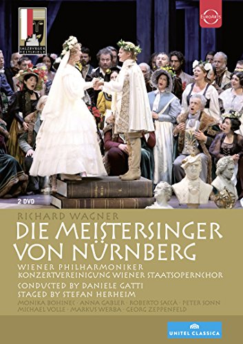DVD cover for Wagner’s “Die Meistersinger” opera, featuring performers in costume.