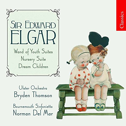 CD cover for Elgar’s orchestral suites featuring children on a bench.