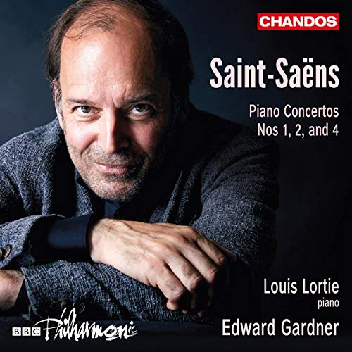 CD cover featuring pianist Louis Lortie and composer Saint-Saëns’ name.