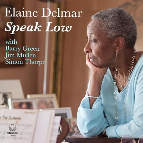 CD cover featuring portrait of Elaine Delmar, a jazz vocalist.