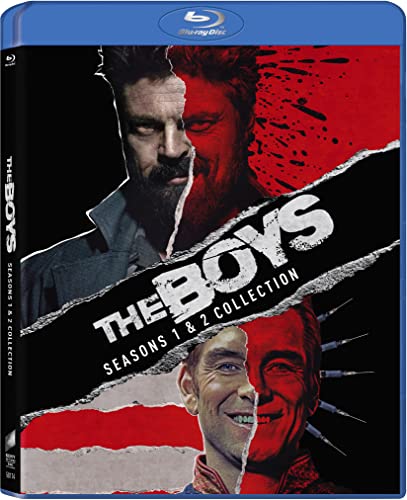 Blu-ray cover for "The Boys" seasons 1 & 2, featuring character portraits.