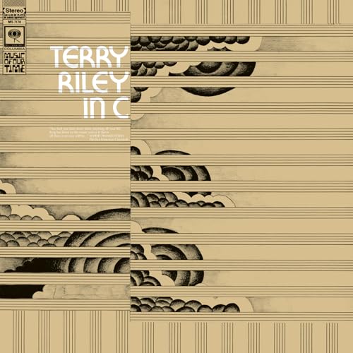 Album cover for Terry Riley’s “In C” with abstract brown and beige lines.