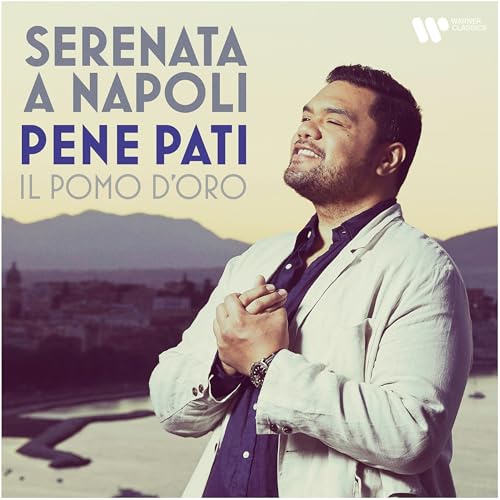 CD cover featuring tenor Pene Pati with a city and mountains backdrop.
