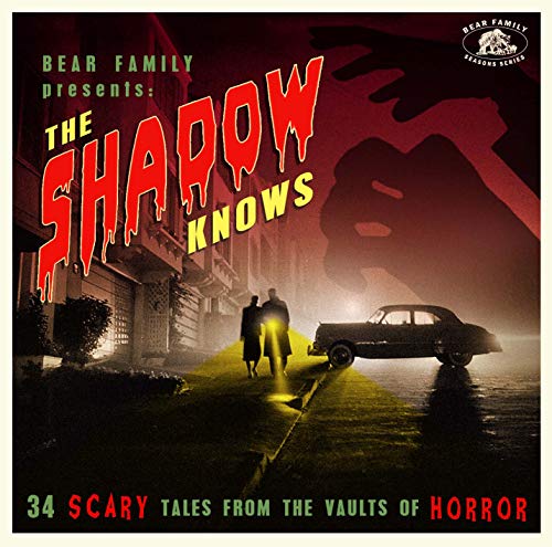 CD cover for "The Shadow Knows" with a shadowy figure and car.