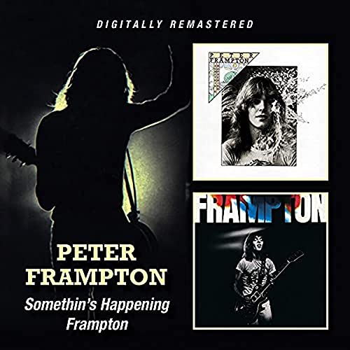 CD cover featuring Peter Frampton silhouettes and two album art inserts on black background.