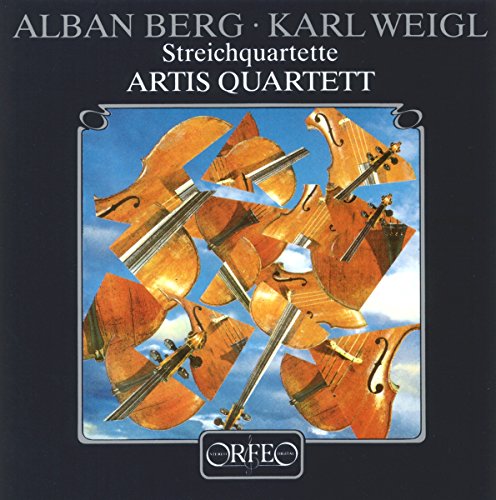 CD cover featuring fragmented string instruments against a blue sky.