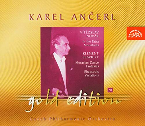 CD cover featuring conductor Karel Ančerl and gold textured background.