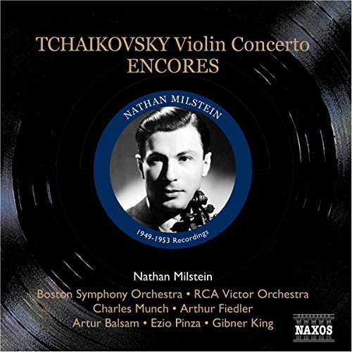 CD cover: Nathan Milstein portrait within a vinyl record design.