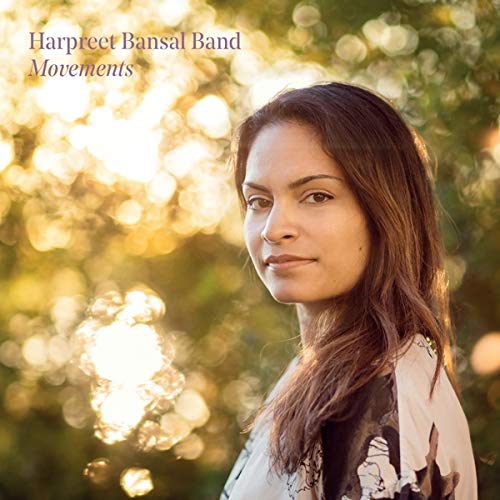 CD cover for "Movements" by Harpreet Bansal Band, featuring a woman’s portrait.