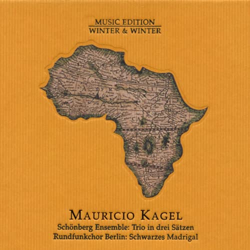 CD cover for Mauricio Kagel’s Trio and Schwarzes Madrigal, with map image.