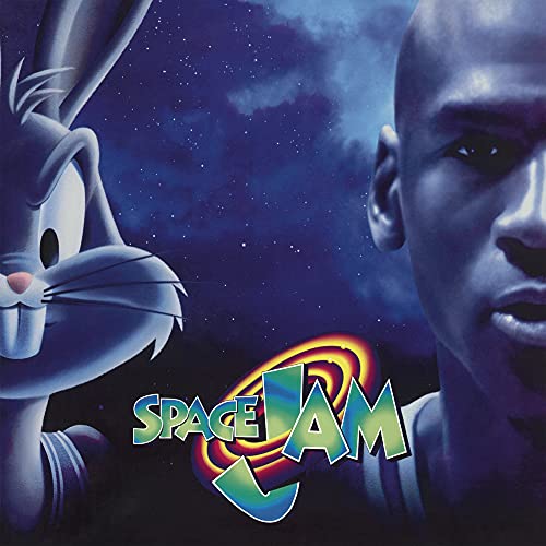 Bugs Bunny and Michael Jordan on the Space Jam album cover.