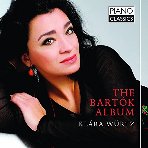 CD cover featuring pianist Klára Würtz, dark background, red text.