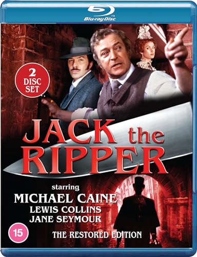 Blu-ray cover for Jack the Ripper featuring Michael Caine, Lewis Collins, and Jane Seymour.