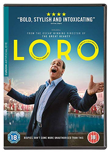 DVD cover for "Loro" featuring a man with arms outstretched, smiling.