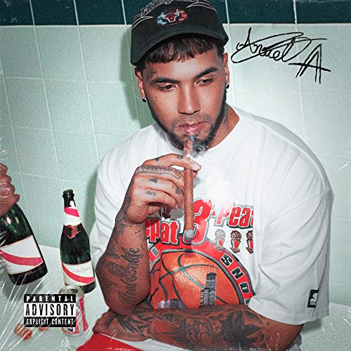 Anuel AA album cover featuring a portrait of the artist with a cigar.