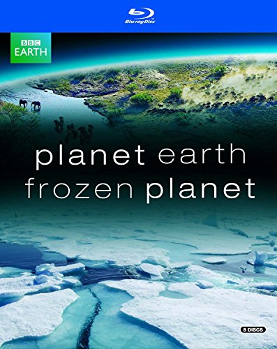 Blu-ray cover featuring a split image of African elephants and icy arctic landscapes.