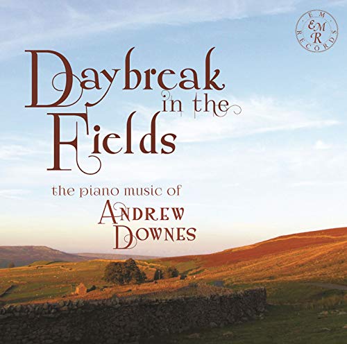 CD cover: rolling hills at sunrise with text “Daybreak in the Fields”.