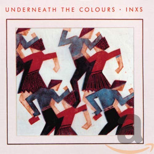 INXS “Underneath The Colours” album cover with abstract figures in red and blue.