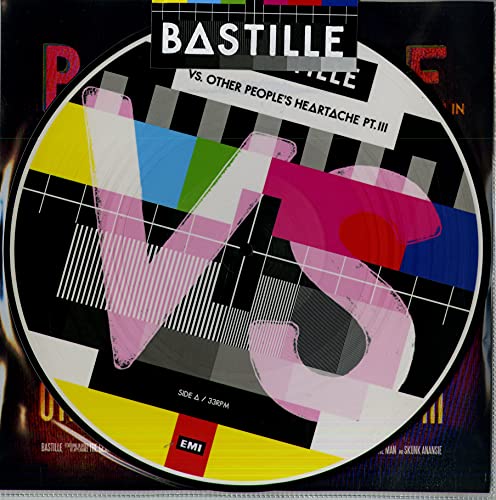 Bastille "Vs." vinyl record with colorful, distorted television static design.