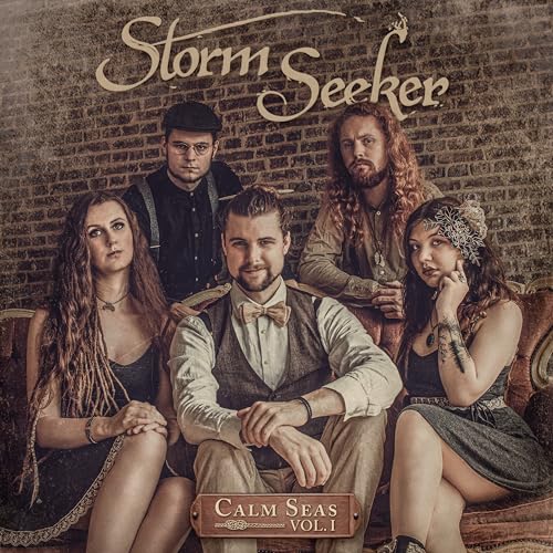 CD cover featuring four people with vintage-style clothing, titled "Storm Seeker.