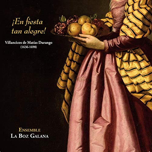 CD cover: woman in pink dress holding fruit, baroque painting style.