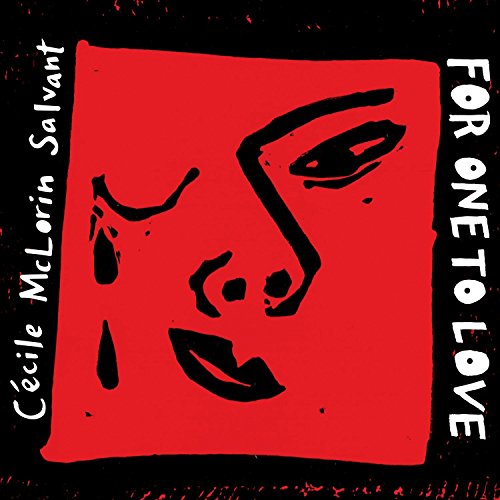 Red album cover with a black and white abstract face illustration.