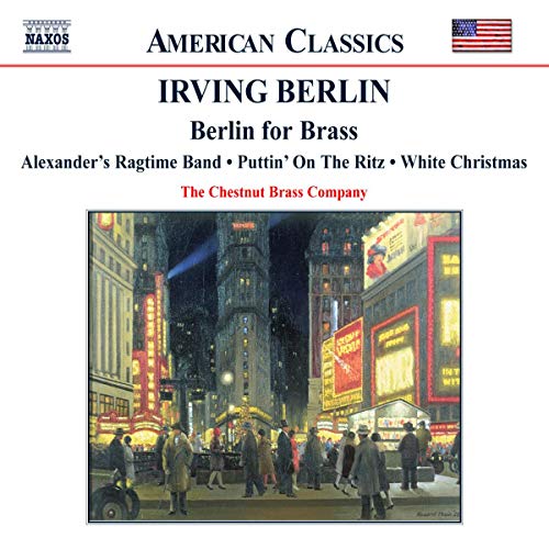 CD cover for "Berlin for Brass" featuring a brightly lit city street scene.