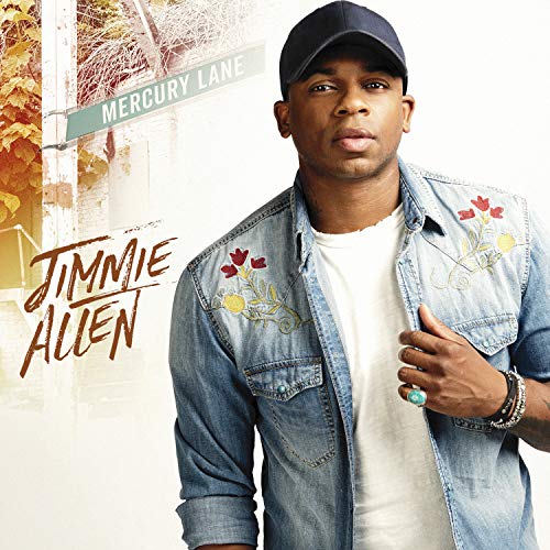 Jimmie Allen album cover, portrait of a man in a denim jacket.