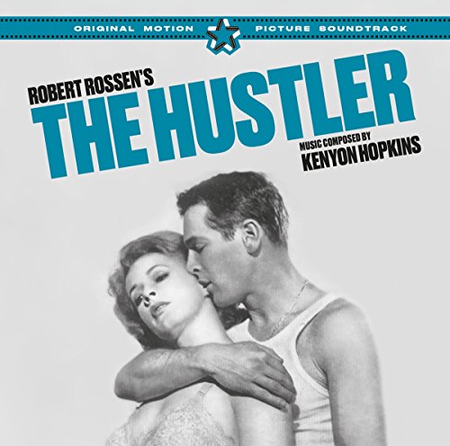CD cover for "The Hustler" soundtrack by Kenyon Hopkins, featuring a couple.