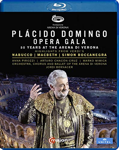 Plácido Domingo opera gala Blu-ray cover with performer in costume.